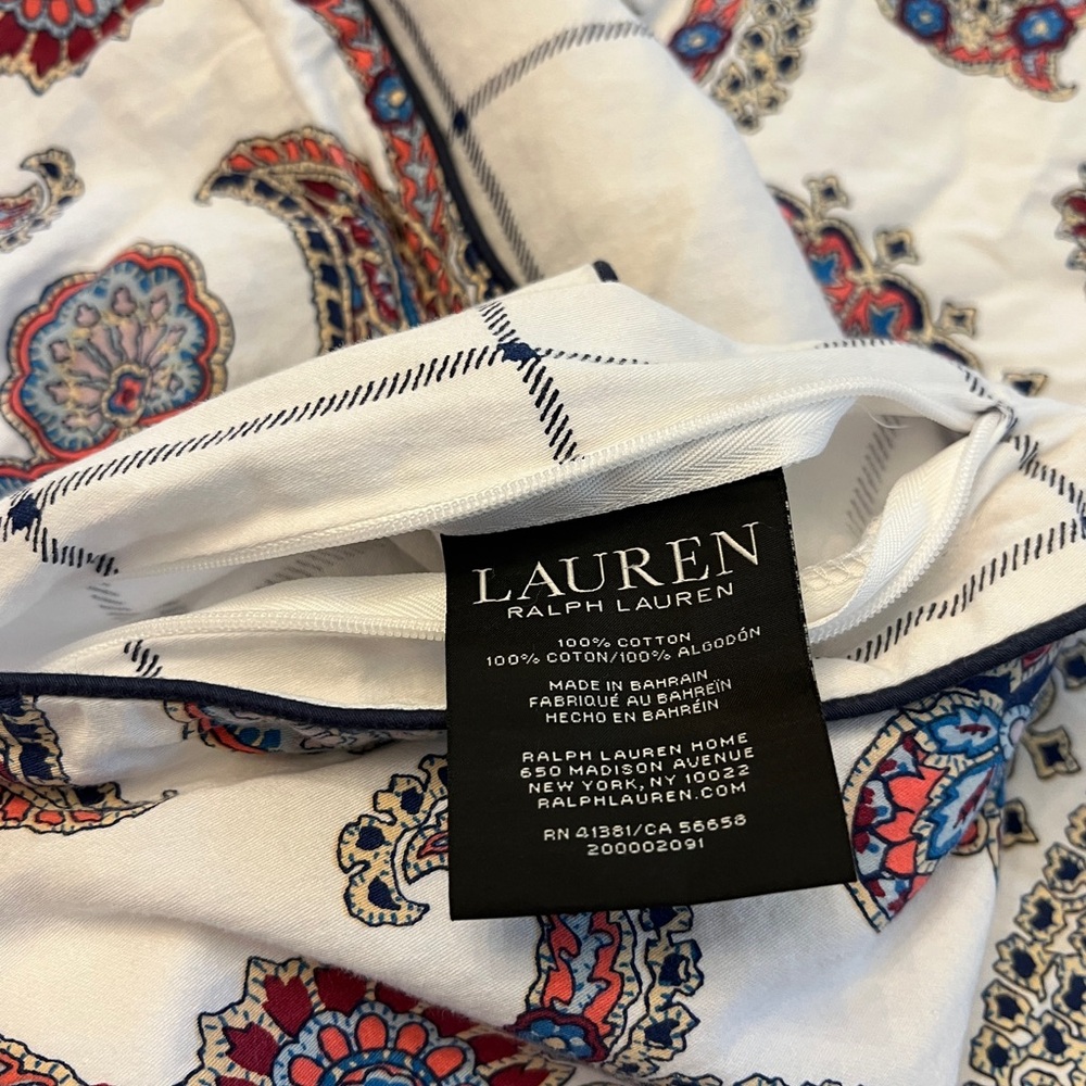 Ralph Lauren Reversible Carter Paisley Full/Queen Duvet Cover Set - Picture 4 of 7